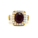 Load image into Gallery viewer, 18K Yellow Gold Ruby and Diamond Halo Ring
