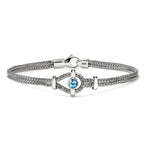 Load image into Gallery viewer, JOHN HARDY Sterling Silver Swiss Blue Topaz 3.6MM Icon Bracelet