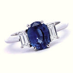 Load image into Gallery viewer, Sapphire and Diamond 3-Stone Ring