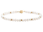 Load image into Gallery viewer, MASTOLONI Freshwater Pearl and Gold Rondelle Bracelet