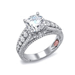 Load image into Gallery viewer, 18K White Gold Diamond Engagement Ring