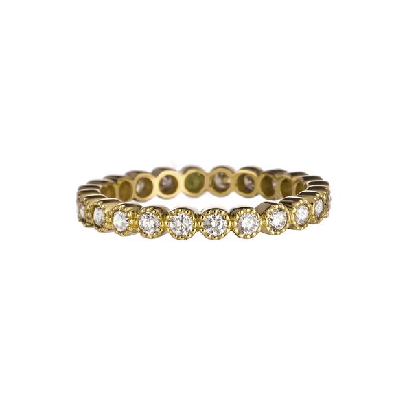 SETHI 18K Yellow Gold Bezel Diamond Band