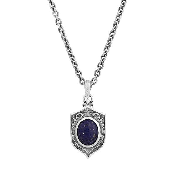 JOHN VARVATOS Gothic Sterling Silver Lapis Pendant Necklace