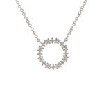 Load image into Gallery viewer, 14k White Gold and Diamond Circle Pendant Necklace