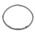 Load image into Gallery viewer, ESTATE David Yurman Silver & 14K Yellow Gold Classic Cable Hinged X Station Necklace