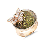 Load image into Gallery viewer, Queen Bee Diamond and Peridot Ring
