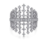 Load image into Gallery viewer, 14K White Gold Bursting Diamonds Ring