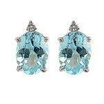 Load image into Gallery viewer, Aquamarine and Diamond Earrings