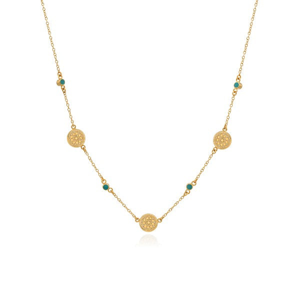 ANNA BECK 18K Gold Plated & Turquoise La Flor Necklace