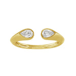 Load image into Gallery viewer, 14K Yellow Gold DIamond Bypass Ring
