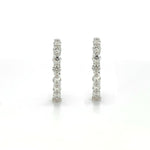 Load image into Gallery viewer, 14K White Gold Small Inside/Out Diamond Hoop Earrings 1.05cttw