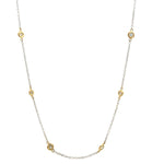 Load image into Gallery viewer, 18K White and Yellow Gold Diamond Station Necklace