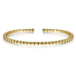 Load image into Gallery viewer, 14K Yellow Gold Beaded Cuff Bracelet