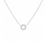 Load image into Gallery viewer, 14K White Gold Small Open Circle Diamond Necklace