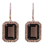 Load image into Gallery viewer, Smokey Quartz and Diamond Earrings