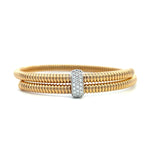 Load image into Gallery viewer, 18K Yellow Gold Flexible Coil Diamond Station Bracelet