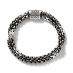 Load image into Gallery viewer, Men&#39;s Classic Chain Industrial Double Row Sterling Silver and Black Rhodium Bracelet
