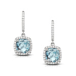 Load image into Gallery viewer, Aquamarine and Diamond Earrings