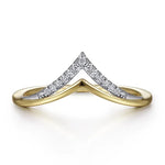 Load image into Gallery viewer, 14K Two-Tone Gold Diamond Chevron Ring