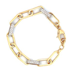 Load image into Gallery viewer, 14K Yellow Gold Oval and Diamond Link Bracelet
