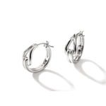 Load image into Gallery viewer, JOHN HARDY Surf Sterling Silver Medium Hoop Earrings