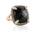 Load image into Gallery viewer, 18K Rose Gold Black Onyx and Brown Diamond Fashion Ring
