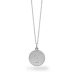 Load image into Gallery viewer, 14K White Gold Small Disc Diamond Initial "I" Necklace
