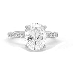 Load image into Gallery viewer, 18K White Gold Hidden Halo Engagement Ring