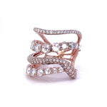 Load image into Gallery viewer, ETHO MARIA 18K Rose Gold Mixed Band Diamond Statement Ring