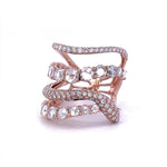 Load image into Gallery viewer, ETHO MARIA 18K Rose Gold Mixed Band Diamond Statement Ring