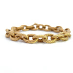 Load image into Gallery viewer, ESTATE 18K Yellow Gold Chunky Textured Link Bracelet
