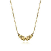 14K Yellow Gold Angel Wings Necklace