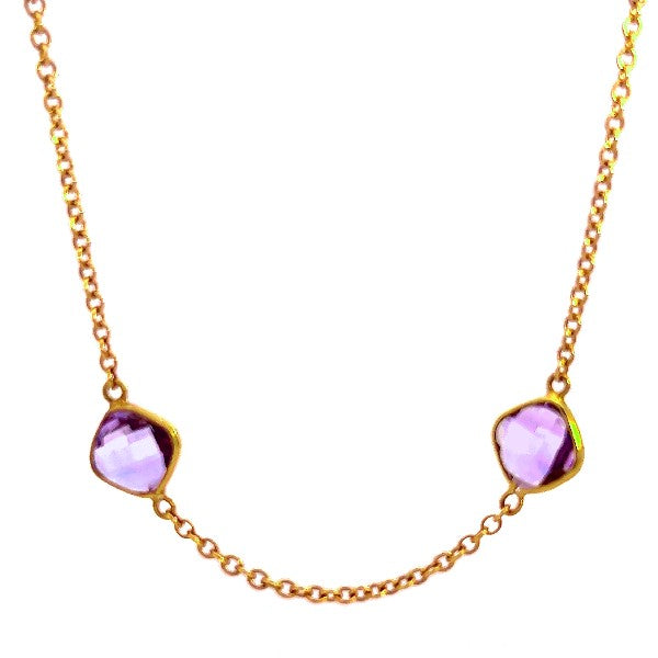 Amethyst Station Necklace-FINAL SALE