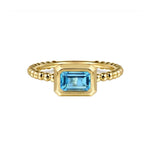 Load image into Gallery viewer, 14K Yellow Gold Swiss Blue Topaz Stackable Ring
