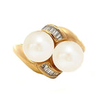 Load image into Gallery viewer, MASTOLONI 18K Yellow Gold Pearl and Diamond Ring