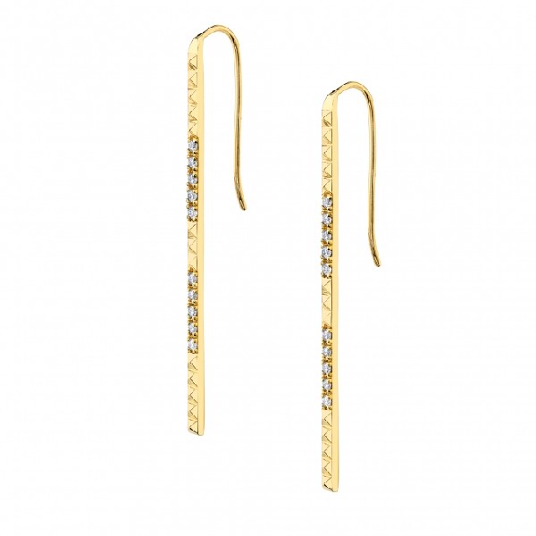 MICHAEL M Pavé Foundation Bar Earrings