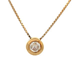 Load image into Gallery viewer, ESTATE 14K Yellow Gold Diamond Bezel Slide Pendant Necklace