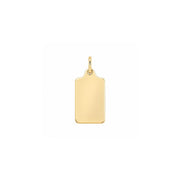 14K Yellow Gold Engraveable ID Tag Charm