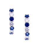 Load image into Gallery viewer, Sapphire and Diamond Small Hoop Earrings
