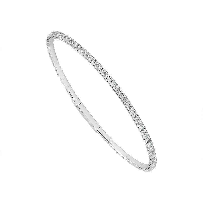 14K White Gold Flexible Diamond Bracelet