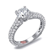 18K White Gold Pave Diamond Engagement Ring