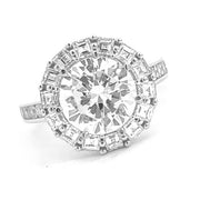 18K White Gold Round Halo Diamond  Engagement Ring