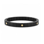 Load image into Gallery viewer, DEMEGLIO Satin Black Ceramic 18K Yellow Gold Screw Scacco Bracelet
