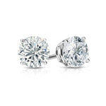 Load image into Gallery viewer, 14K White Gold Natural Diamond Stud Earring with Threaded Backs 3.00cttw
