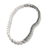 Load image into Gallery viewer, Asli Classic Silver Chain Link And Pearl Necklace
