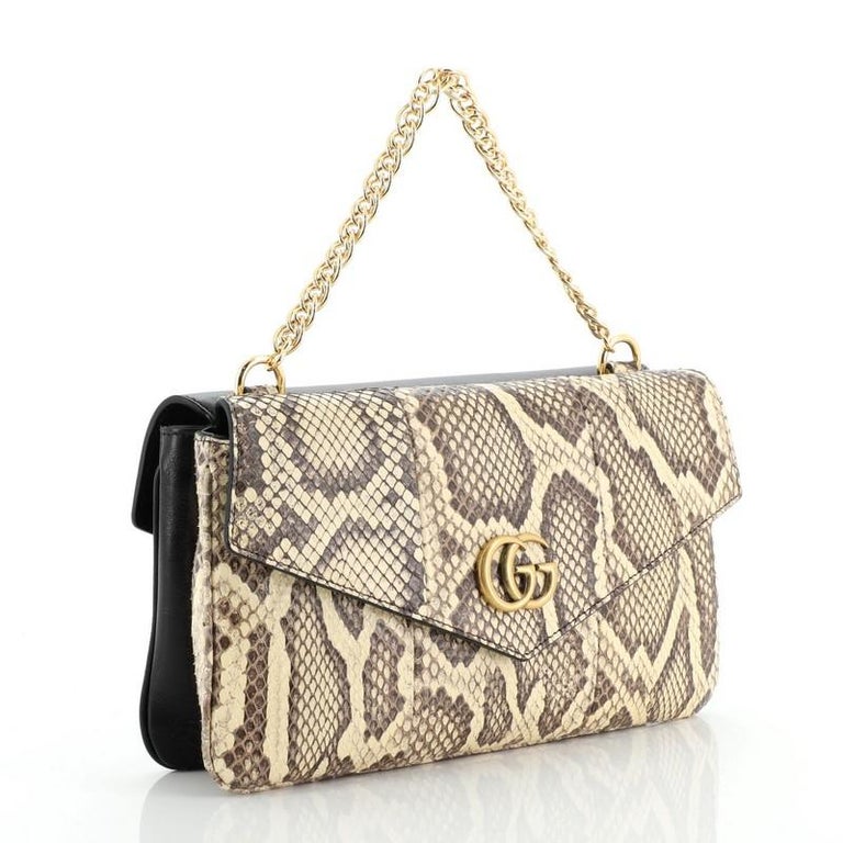 Pre-Owned GUCCI Thiara Double Shoulder Bag Python and Leather Medium