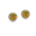 Load image into Gallery viewer, Opal and Diamond Halo Earrings
