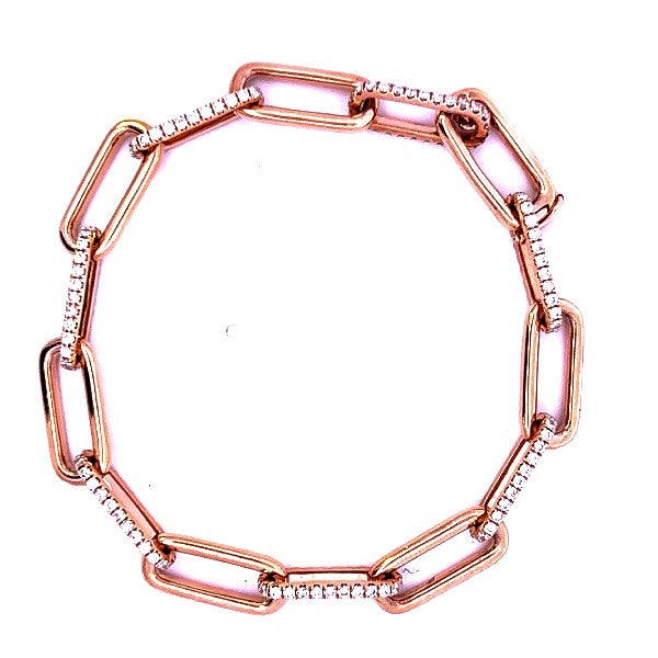 Diamond Paperclip Link Bracelet