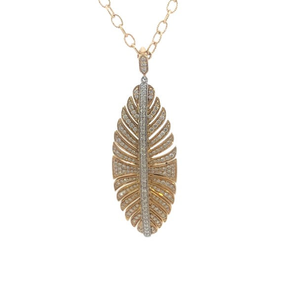 SETHI COUTURE 18K Yellow Gold Feather Diamond Pendant