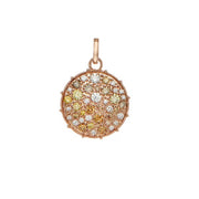 SETHI COUTURE 18K Rose Gold Confetti Small Disc Multi-Color Diamond Pendant
